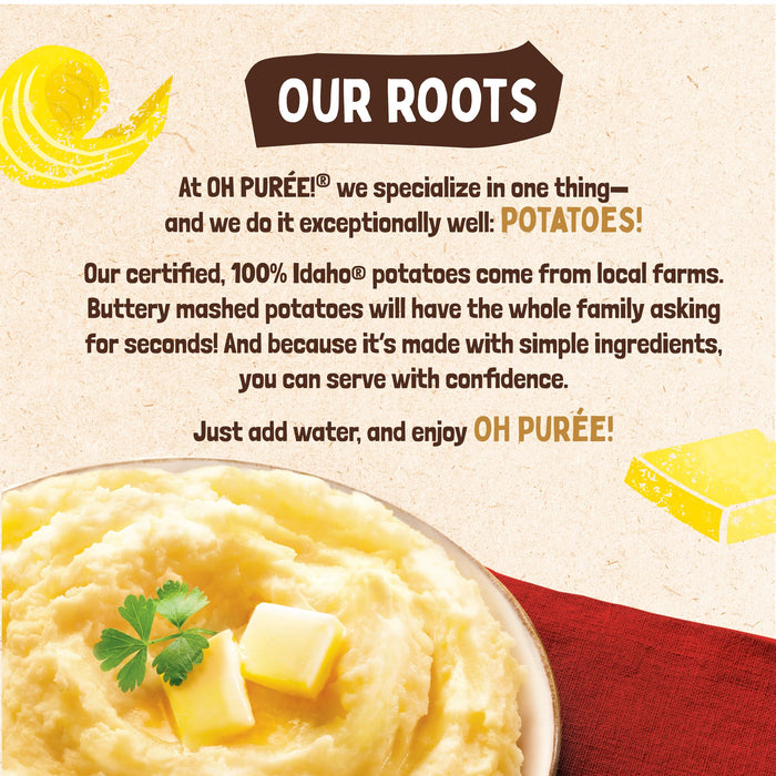 OH PURÉE! Buttery Mashed Potatoes, 4 servings, 3.6 oz, (Pack of 12)