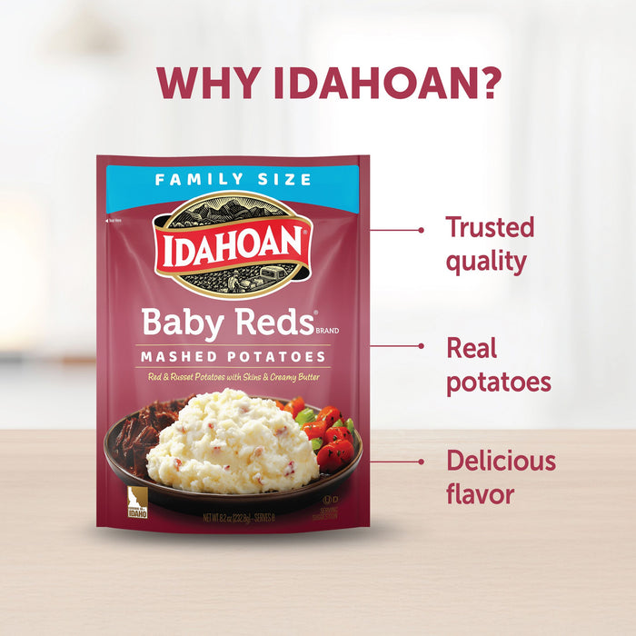 Idahoan® Baby Reds® Mashed  Potatoes Family Size, 8.2 oz (Pack of 8)