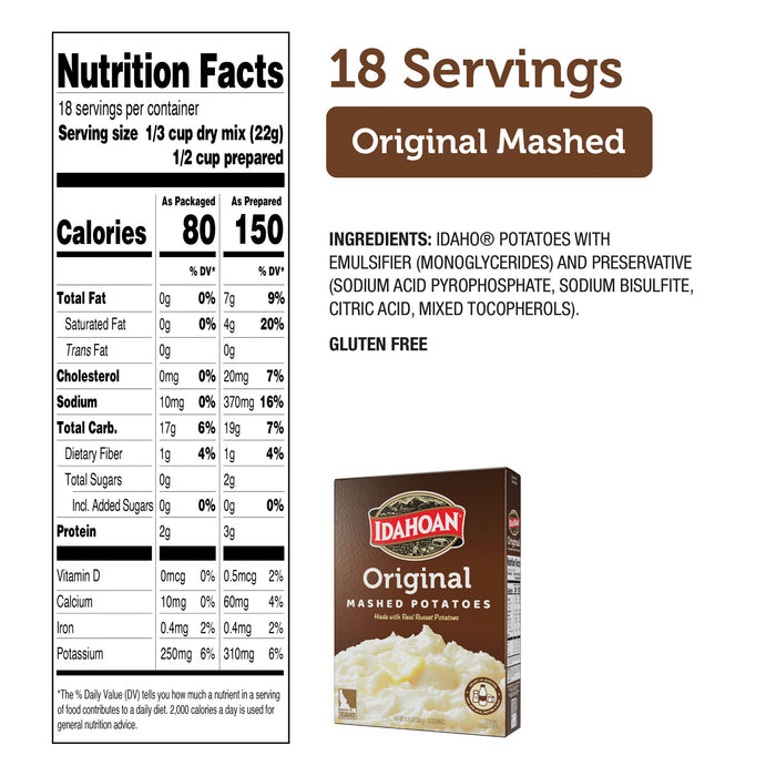 Idahoan® 13.75 oz Original Mashed Potatoes, 13.75 oz (Pack of 12)