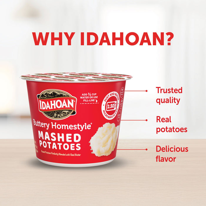 Idahoan Buttery Homestyle® Mashed Potatoes Cup, 1.5oz (4, 10, or 24 count)