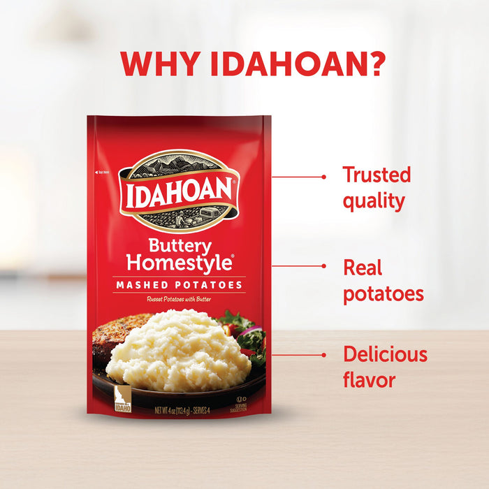 Idahoan Buttery Homestyle® Mashed Potatoes, 4oz (Single Pouch)