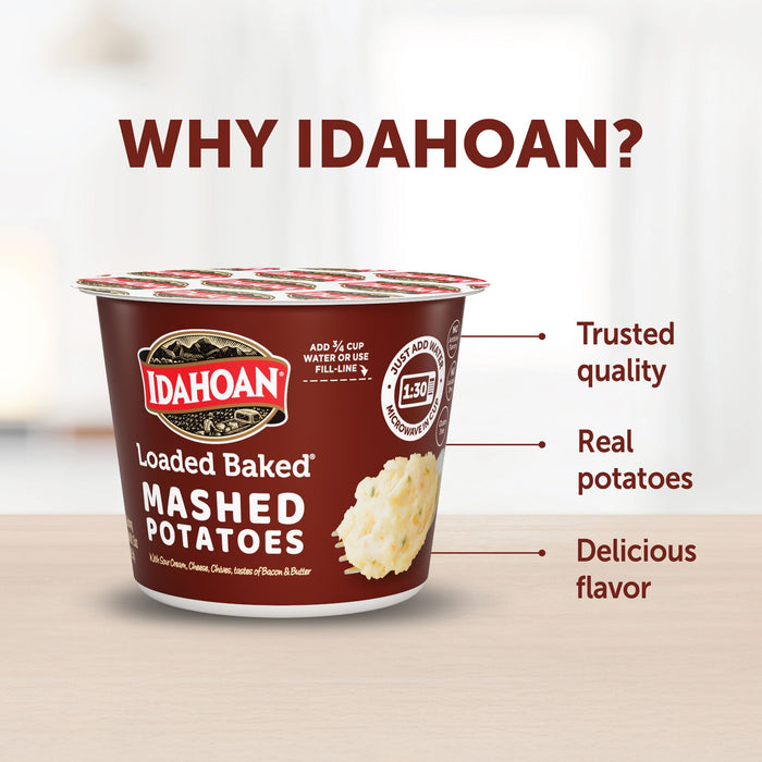 Idahoan Loaded Baked Mashed Potatoes Cup, 1.5 oz (4 or 24 count)