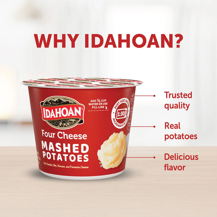 Idahoan® Four Cheese Mashed Potatoes Cup, 1.5oz (4 or 24 count)