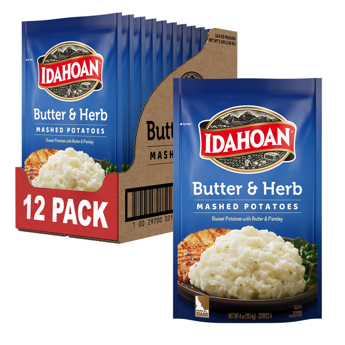 Idahoan® Butter & Herb Mashed Potatoes, 4 oz (Pack of 12)