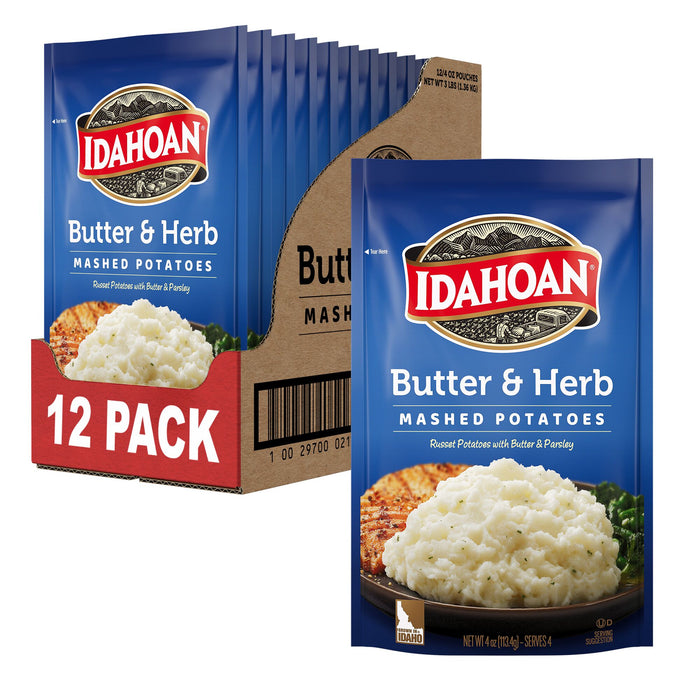 Idahoan® Butter & Herb Mashed Potatoes, 4 oz (Pack of 12)