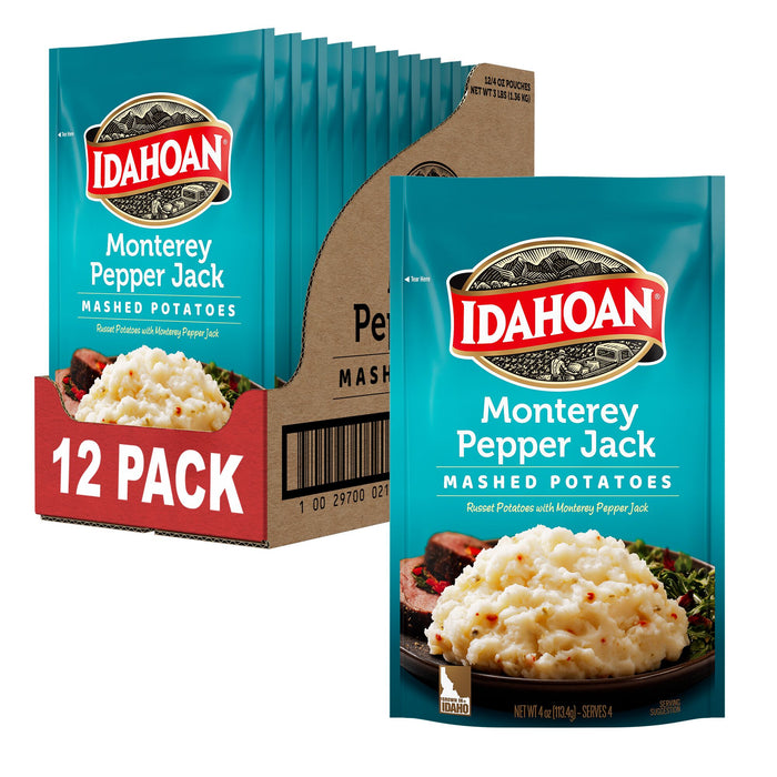 Idahoan® Monterey Pepper Jack Mashed Potatoes, 4 oz (Pack of 12)