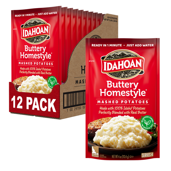 Idahoan® Buttery Homestyle® Mashed Potatoes, 4 oz (Pack of 12)