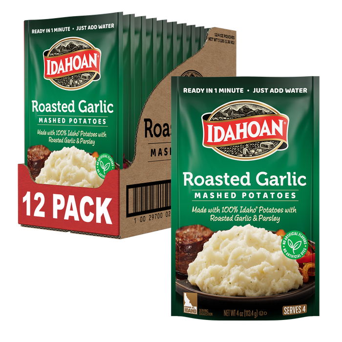 Idahoan® Roasted Garlic Mashed Potatoes, 4 oz (Pack of 12)