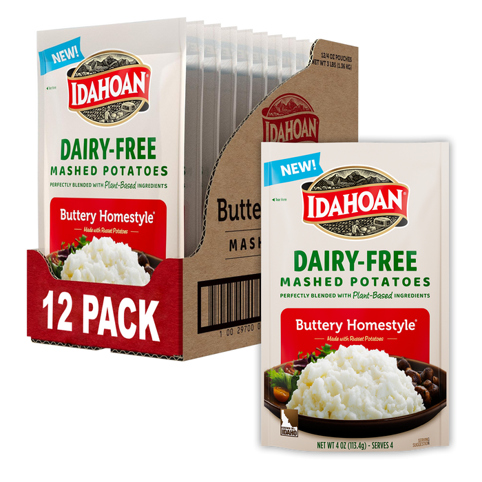 Idahoan® Dairy-Free Buttery Homestyle® Mashed Potatoes, 4 oz (Pack of 12)