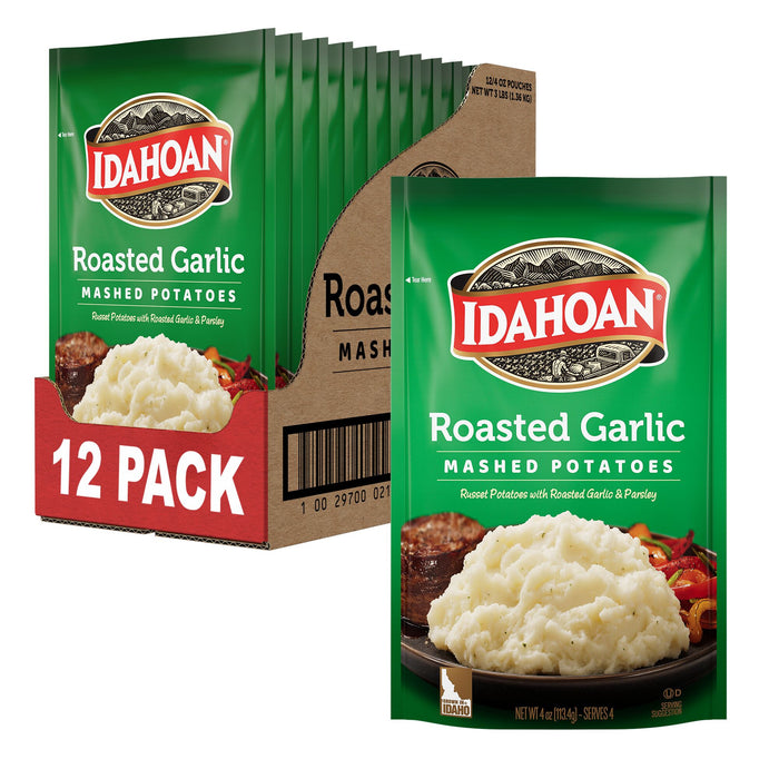 Idahoan® Roasted Garlic Mashed Potatoes, 4 oz (Pack of 12)