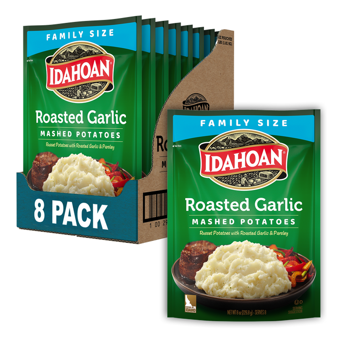 Idahoan® Roasted Garlic Mashed Potatoes Family Size, 8 oz (Pack of 8)