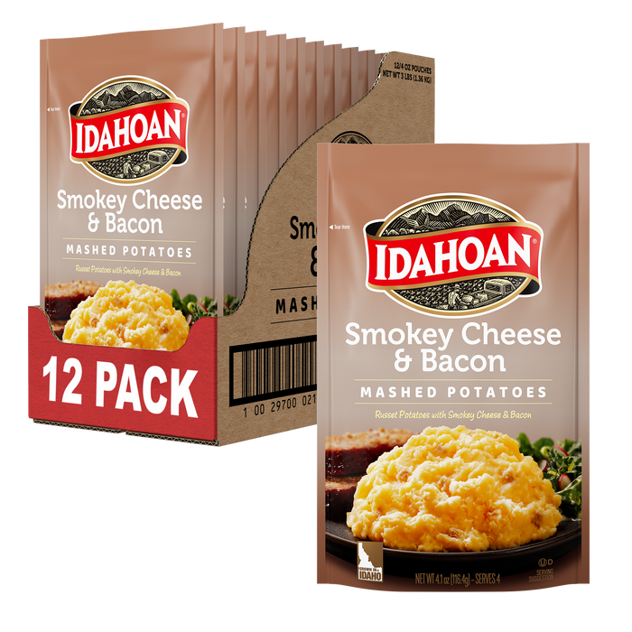 Idahoan® Smokey Cheese & Bacon Mashed Potatoes, 4 oz (Pack of 12)