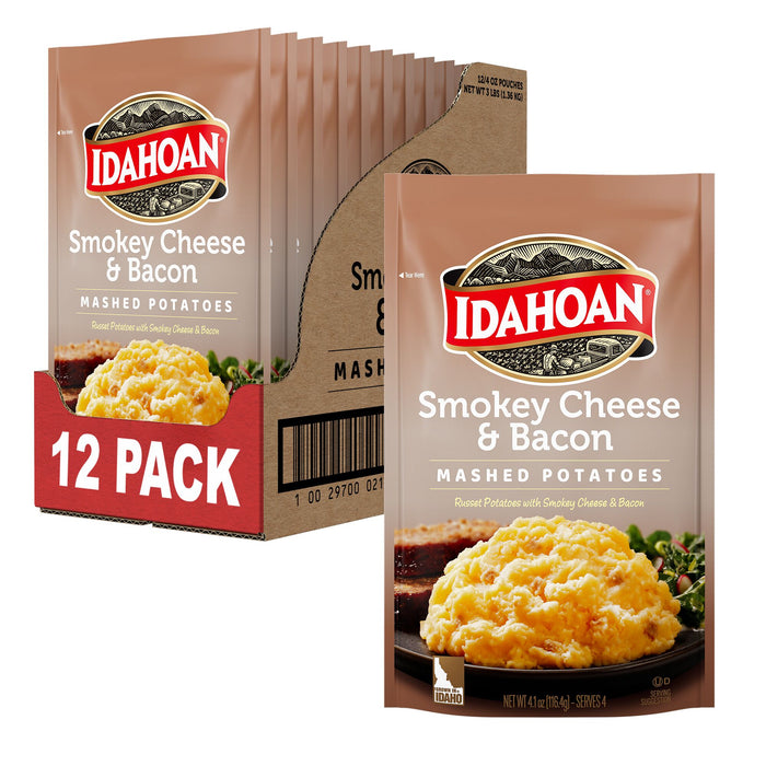 Idahoan® Smokey Cheese & Bacon Mashed Potatoes, 4 oz (Pack of 12)