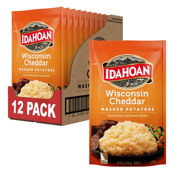 Idahoan® Wisconsin Cheddar Mashed Potatoes, 4 oz (Pack of 12)