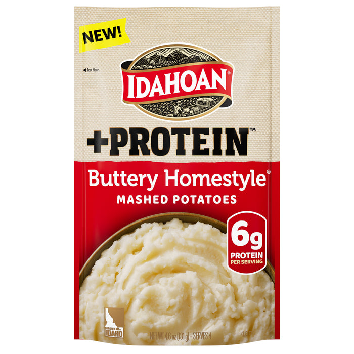 Idahoan Buttery Homestyle + Protein Mashed Potatoes, 4.6 oz (Pack of 10)