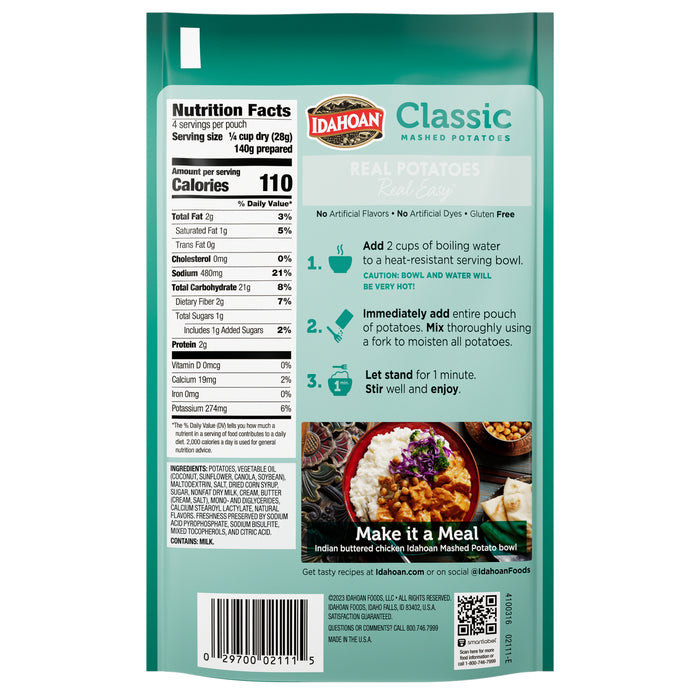 Idahoan® Classic Mashed, 4 oz (Single Pouch)