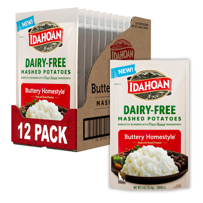 Idahoan® Dairy-Free Buttery Homestyle® Mashed Potatoes, 4 oz (Pack of 12)