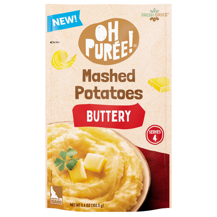 OH PURÉE! Buttery Mashed Potatoes, 4 servings, 3.6 oz, (Pack of 12)
