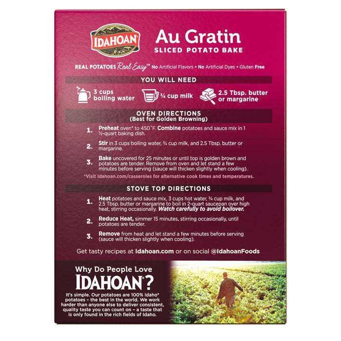 Back image of Idahoan® Au Gratin Homestyle Casserole Family Size