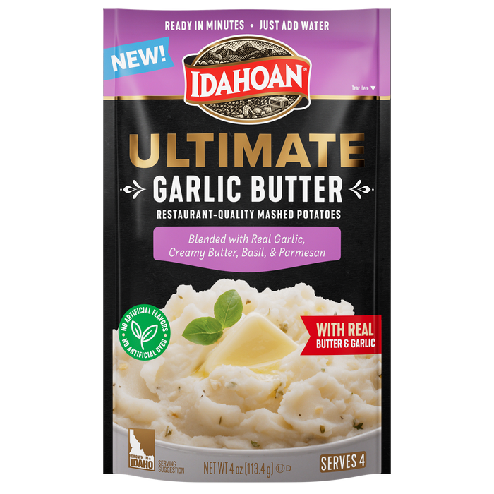 Idahoan® Ultimate Garlic Butter Mashed Potatoes, 4 oz (Pack of 12)