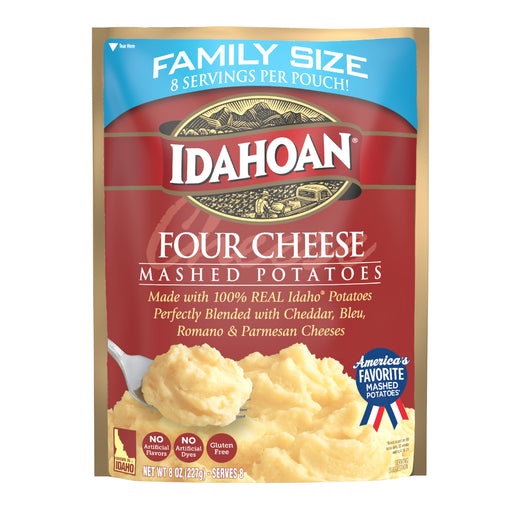 Front image of Idahoan® Four Cheese Mashed Potatoes Family Size