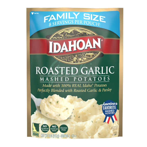 Front image of Idahoan® Roasted Garlic Mashed Potatoes Family Size