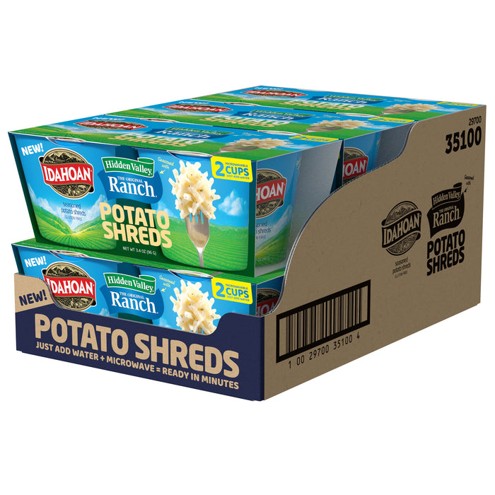 Open Case image of Idahoan® Potato Shreds seasoned with Hidden Valley® Original Ranch®