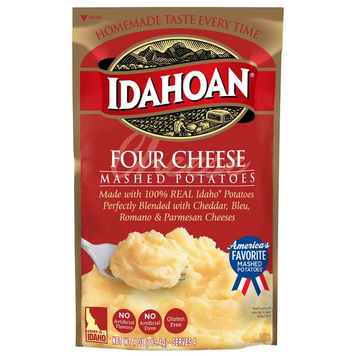Front image of Idahoan® Four Cheese Mashed Potatoes