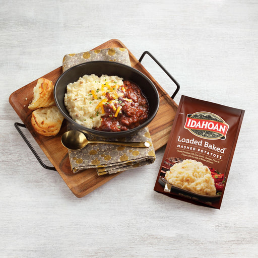 Image of cooked and plated Idahoan® Loaded Baked® Mashed Potatoes