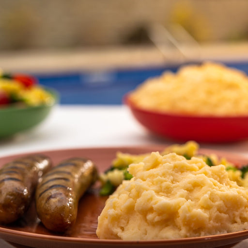 Image of cooked and plated Idahoan® Four Cheese Mashed Potatoes