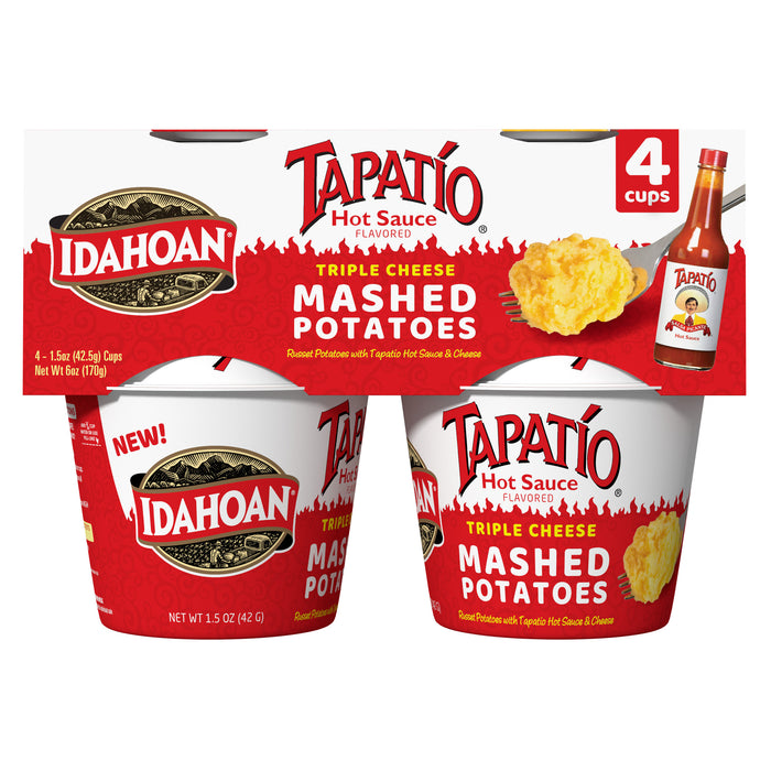 Front image of Idahoan Tapatio Mashed Potatoes Cup 4-pack