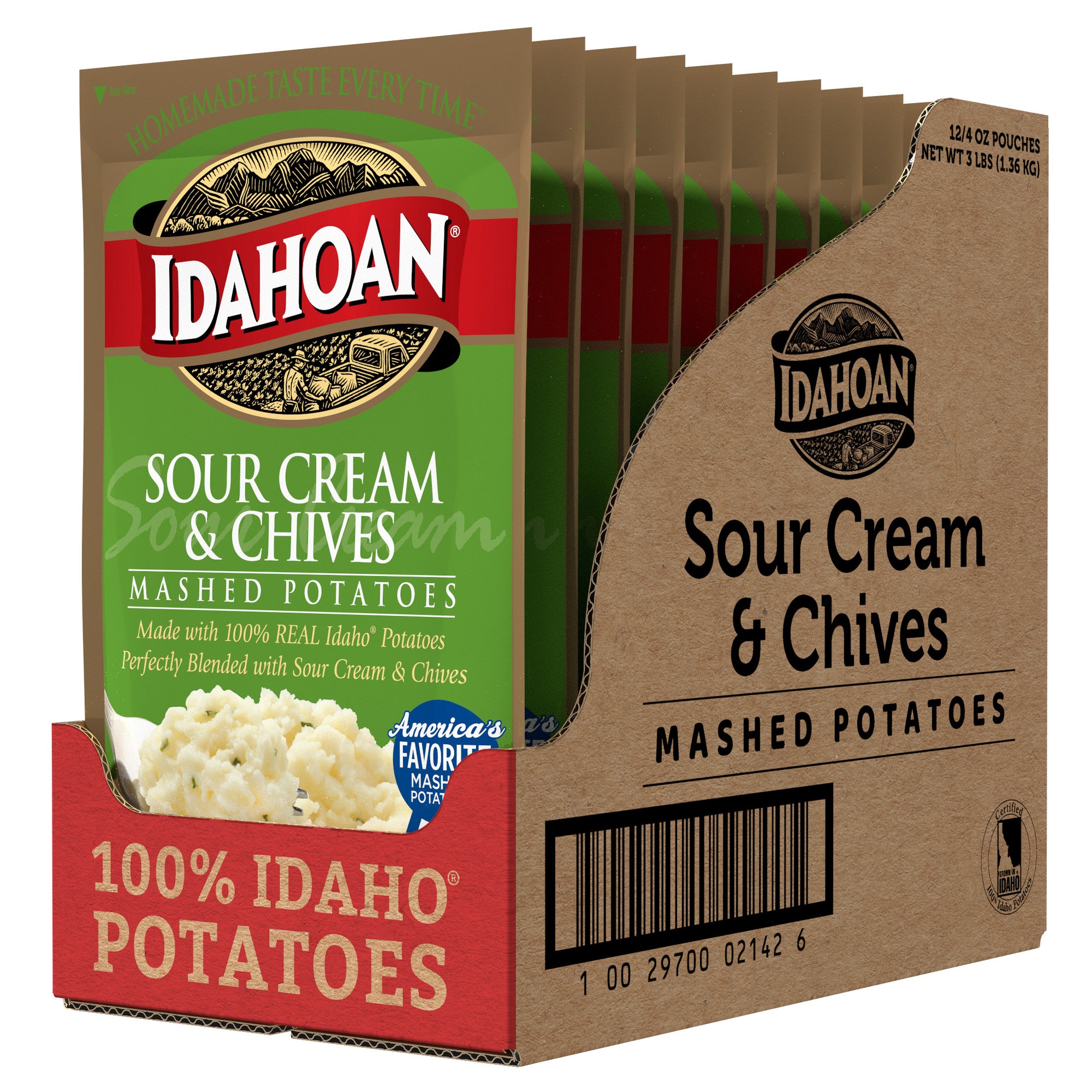 Idahoan® Sour Cream & Chives Mashed Potatoes, 4 oz (Pack of 12)
