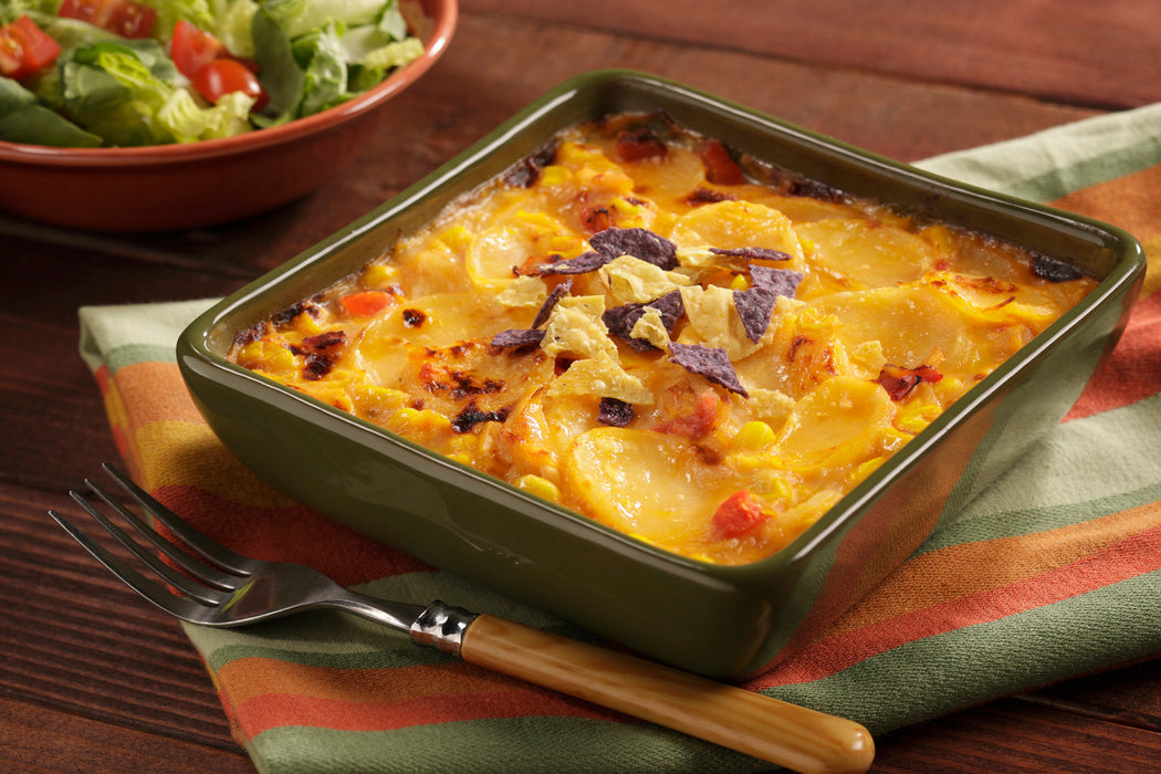 Image of cooked and plated Idahoan® Au Gratin Homestyle Casserole