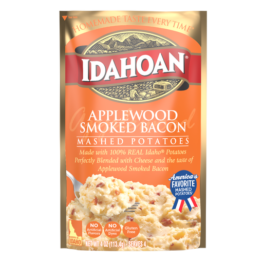 Front of pouch image of Idahoan® Applewood Smoked Bacon Mashed