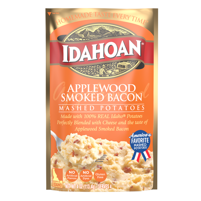 Front of pouch image of Idahoan® Applewood Smoked Bacon Mashed