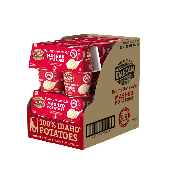 24-pack case image of Idahoan Buttery Homestyle® Mashed Potatoes Cups