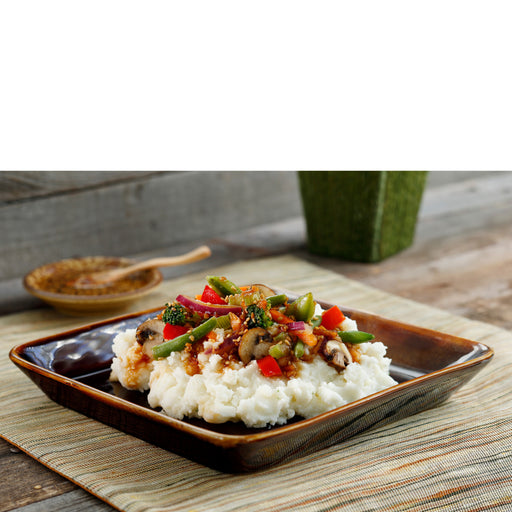 Idahoan® Butter & Herb Mashed Potatoes made on a plate