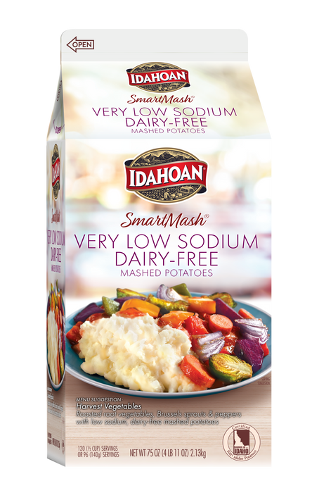Idahoan® SMARTMASH® Very Low Sodium Dairy-Free Mashed Potatoes, 4.69 Lb (Pack of 6)