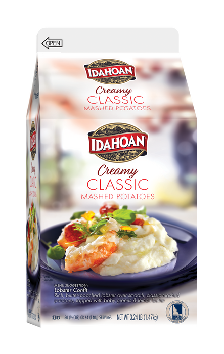 Front of pouch image of Idahoan® CREAMY Classic Mashed Potatoes