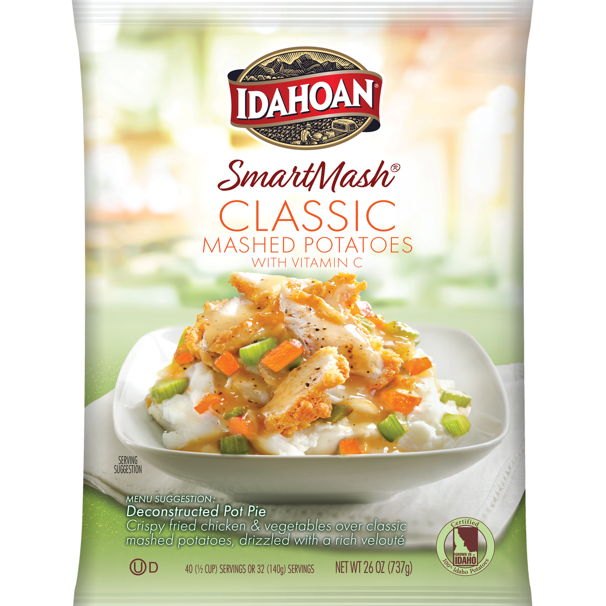 Idahoan Flakes Instamash Mashed Potatoes Mix 28 oz. Pouch - 12/Case