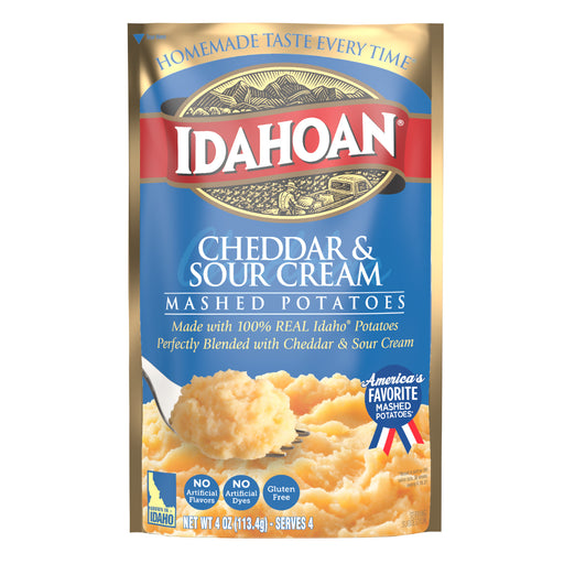 Front image of Idahoan® Cheddar & Sour Cream Mashed Potatoes