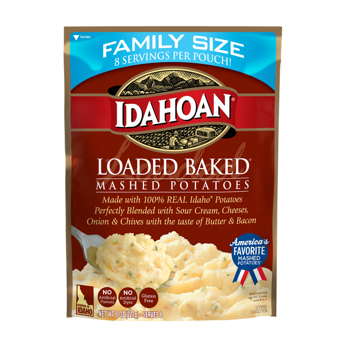 Front of pouch image of Idahoan Loaded Baked® Mashed Potatoes Family Size