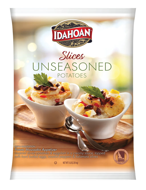 Front of pouch image of Idahoan® SLICES Unseasoned Potatoes