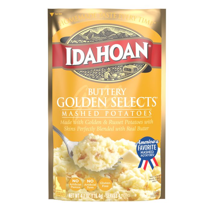 Front image of Idahoan® Buttery Golden Selects® Mashed Potatoes