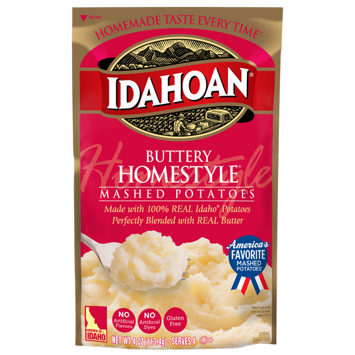 Front image of Idahoan® Buttery Homestyle® Mashed Potatoes
