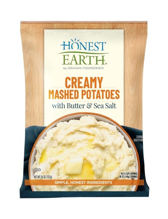 Front of pouch image of Honest Earth® Creamy Mashed Potatoes with Butter & Sea Salt
