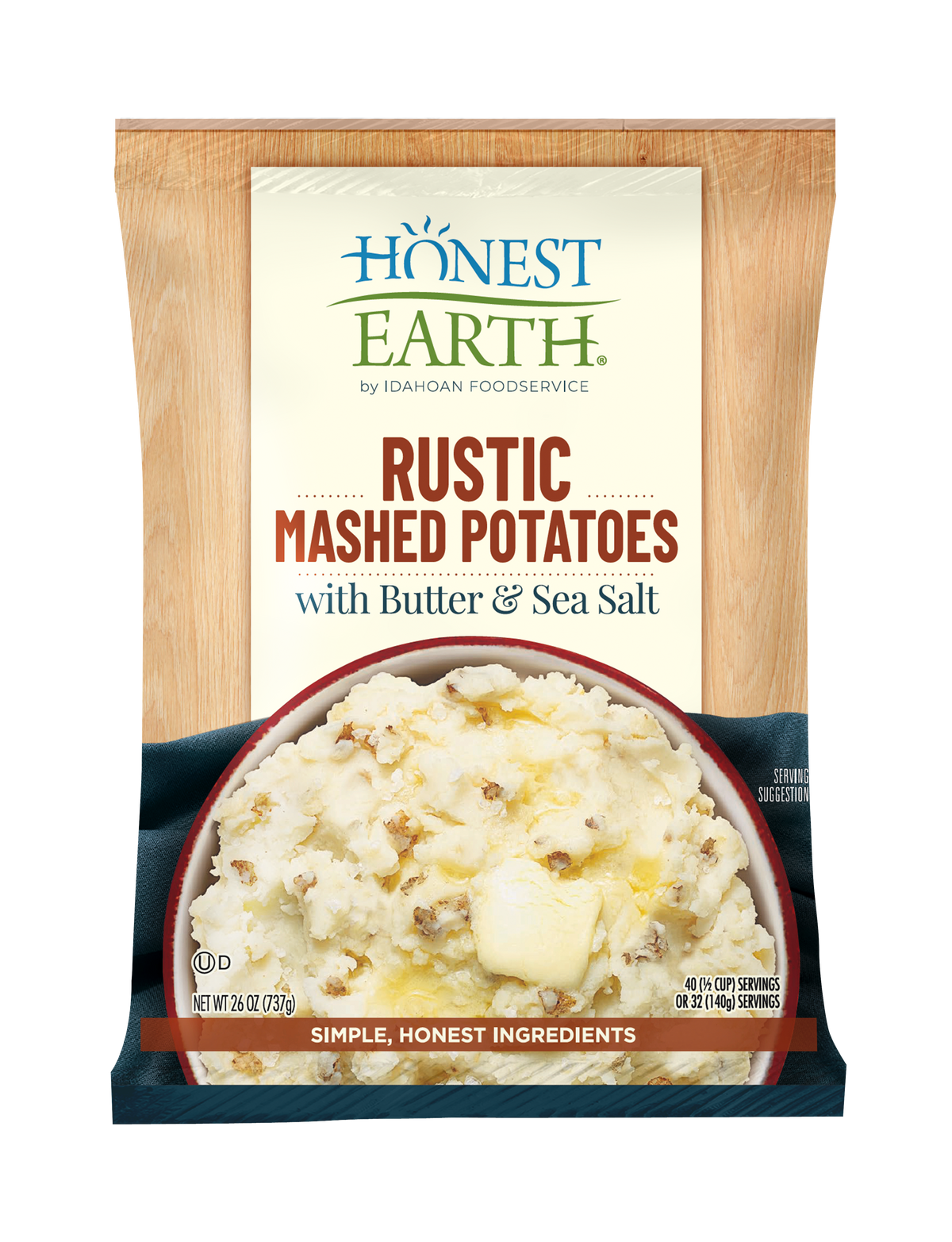 Honest Earth Rustic Mashed Potatoes with Butter Sea Salt Idahoan