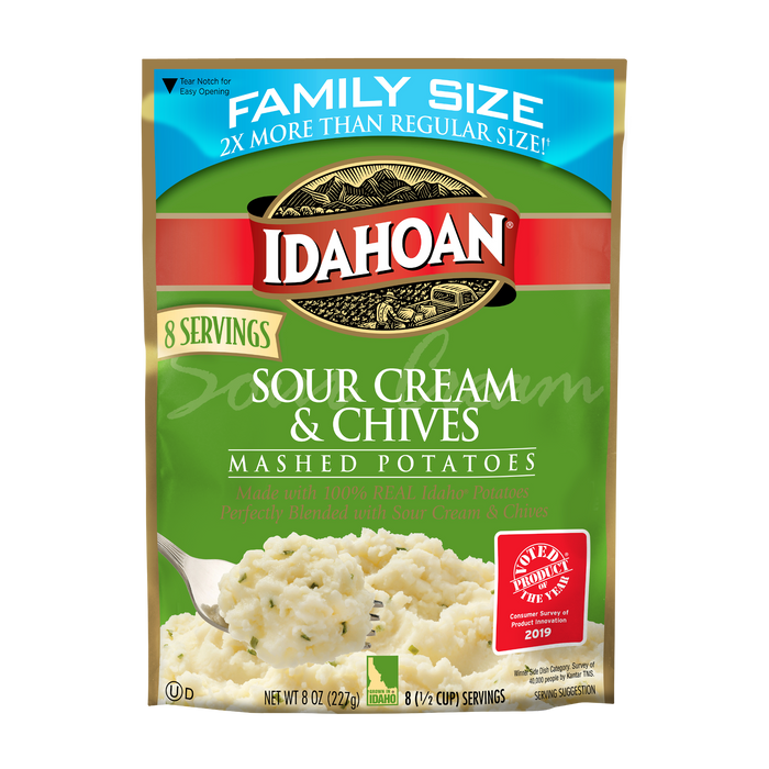 Idahoan Sour Cream & Chives Mashed Family Size, 8 oz (Pack of 8)