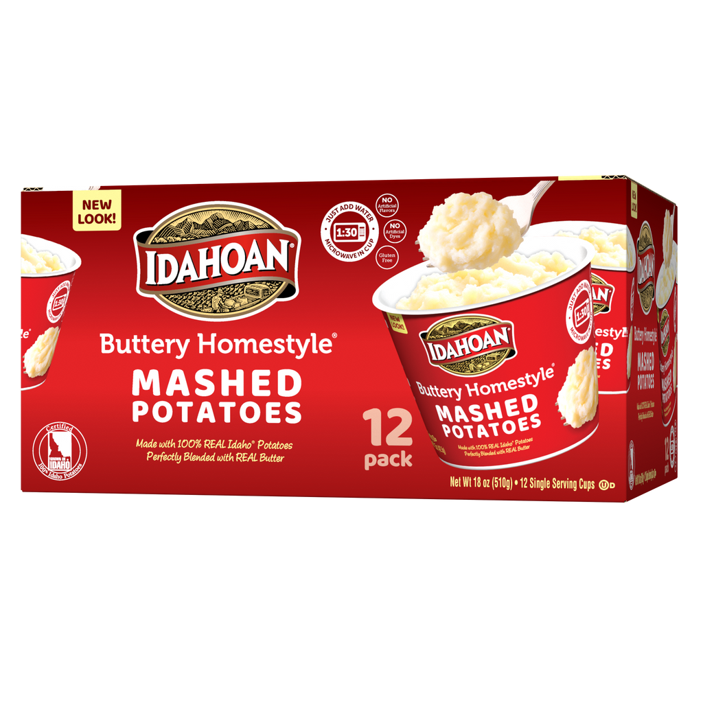 Idahoan Buttery Homestyle Mashed Family Size Potatoes, 8oz (Pack of 8)