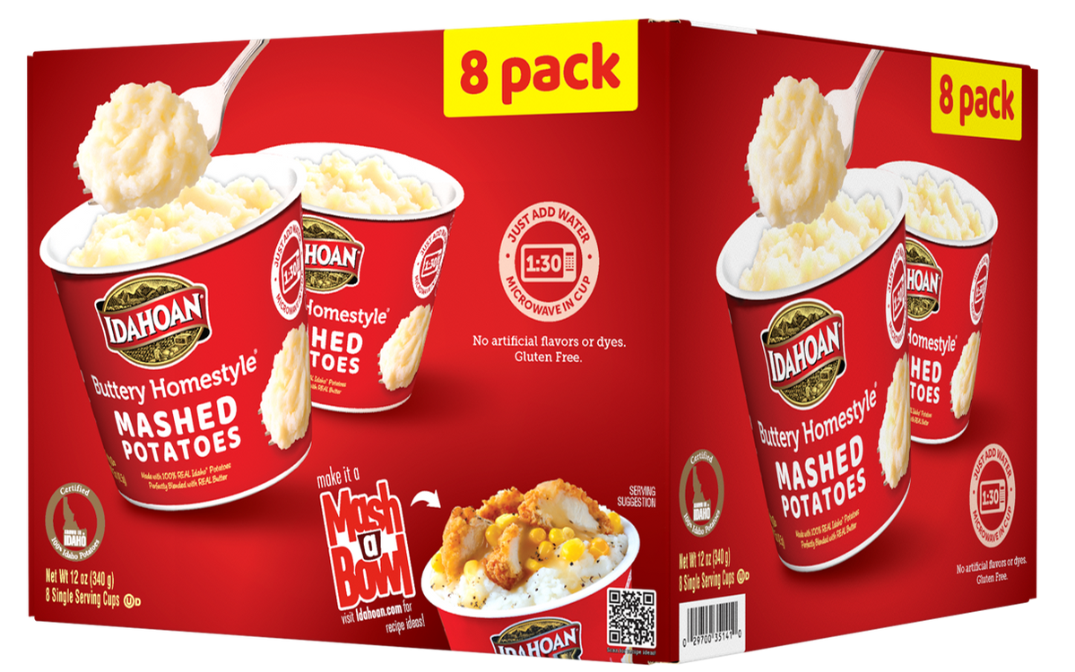 Idahoan® Buttery Homestyle® Mashed Potatoes Family Size, 8 oz (Pack of 8) 